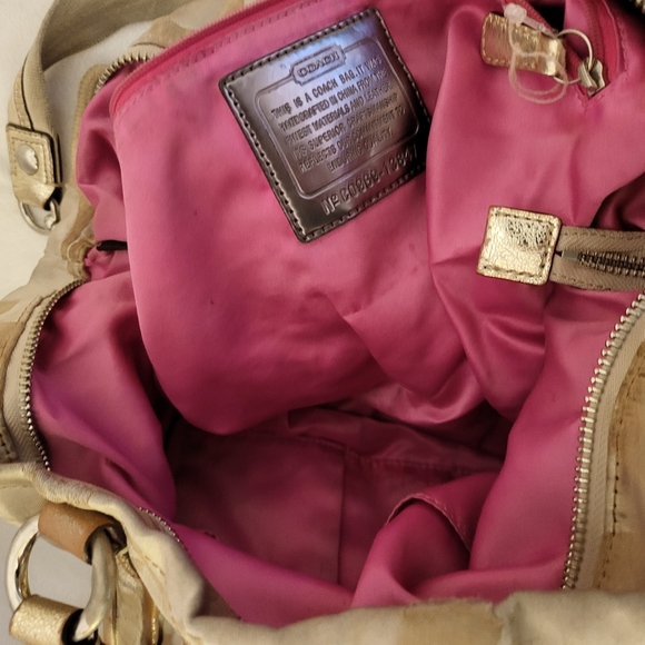 COACH poppy tote bag gold brown - Picture 9 of 13